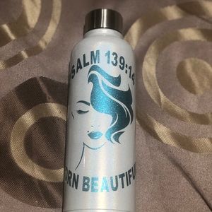 “Born Beautiful” scripture water bottle. *EXAMPLE*